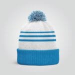 White Blue Beanie cap