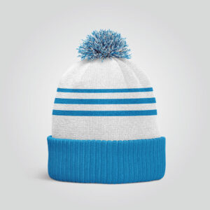 White Blue Beanie cap