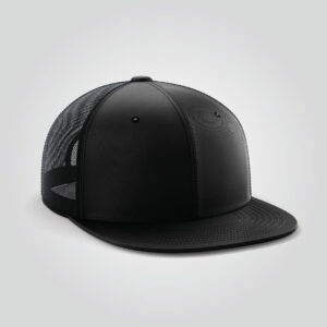 Black Mesh Snapback Cap