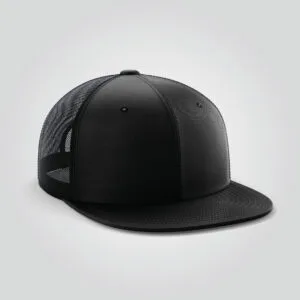 Black Mesh Snapback Cap
