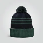 Striped Beanie – Navy & Green