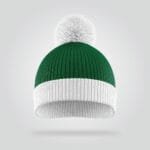 Green & White Ribbed Beanie