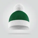 Green & White Ribbed Beanie