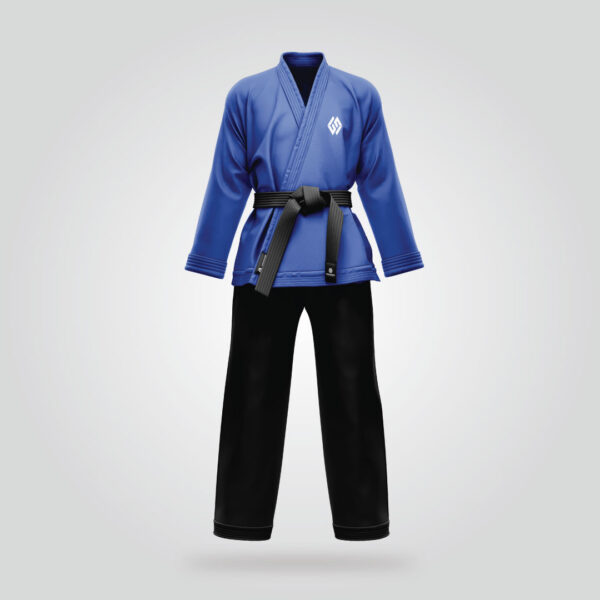 Blue Black Martial Arts Uniform - Image 2