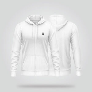 Men's White Zip Hoodie