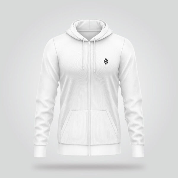 Men's White Zip Hoodie - Image 2