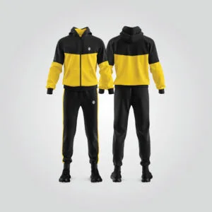 Black Yellow Sports Tracksuit