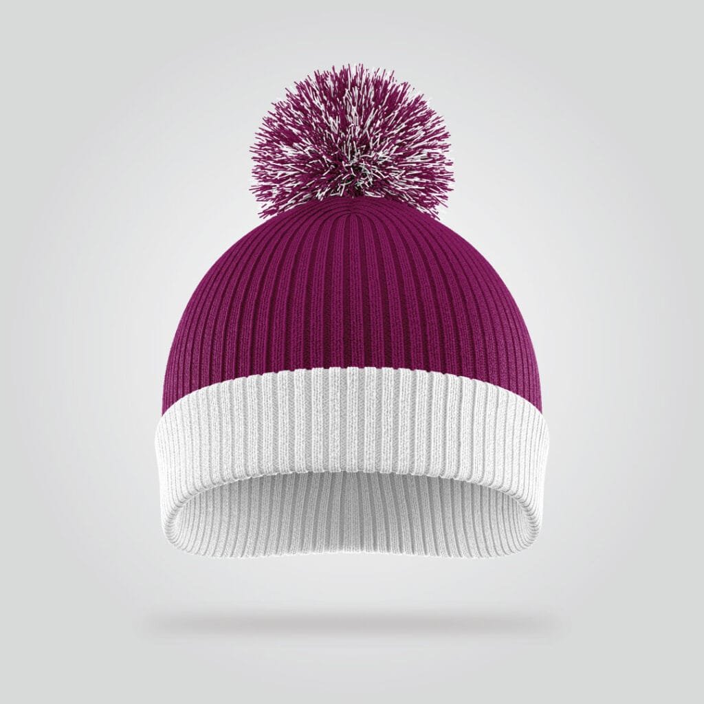 Purple & White Beanie Cap