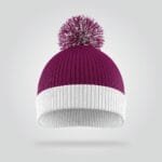 Purple & White Beanie Cap