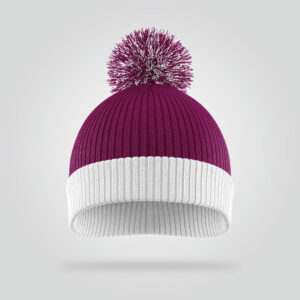 Purple & White Beanie Cap