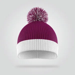 Purple & White Beanie Cap