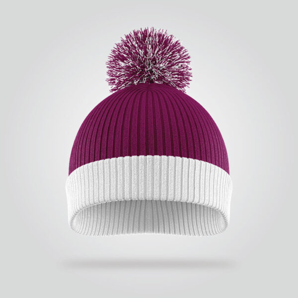 Purple & White Beanie Cap