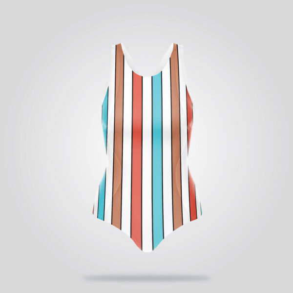 Retro Stripe Racerback Swimsuit - Image 2