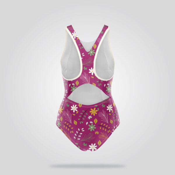 Pink Floral Racerback Swimsuit - Image 3