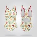 Yellow Floral Racerback Swimsuit