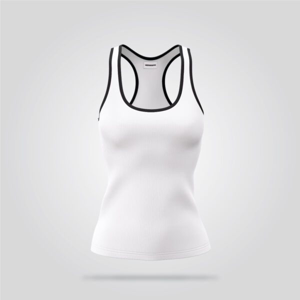Women's Black White Tank - Image 3