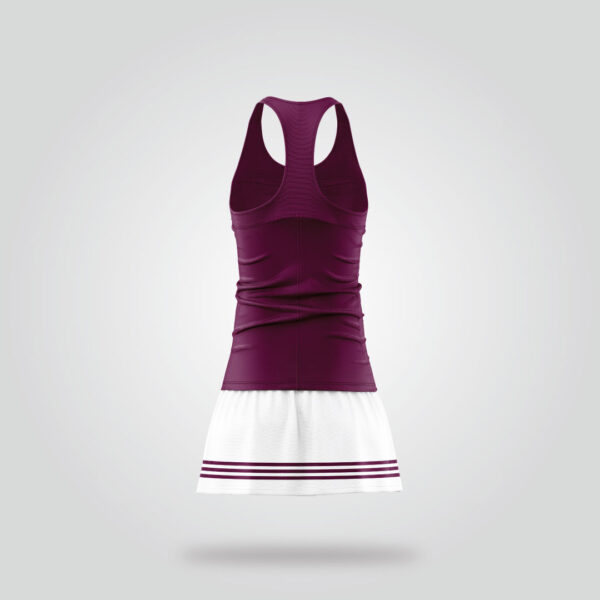 Maroon White Tennis Dress - Image 5