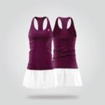 Maroon White Tennis Dress