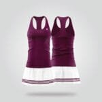 Maroon White Tennis Dress