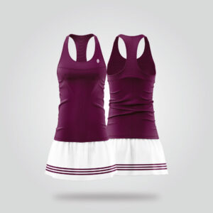 Maroon White Tennis Dress