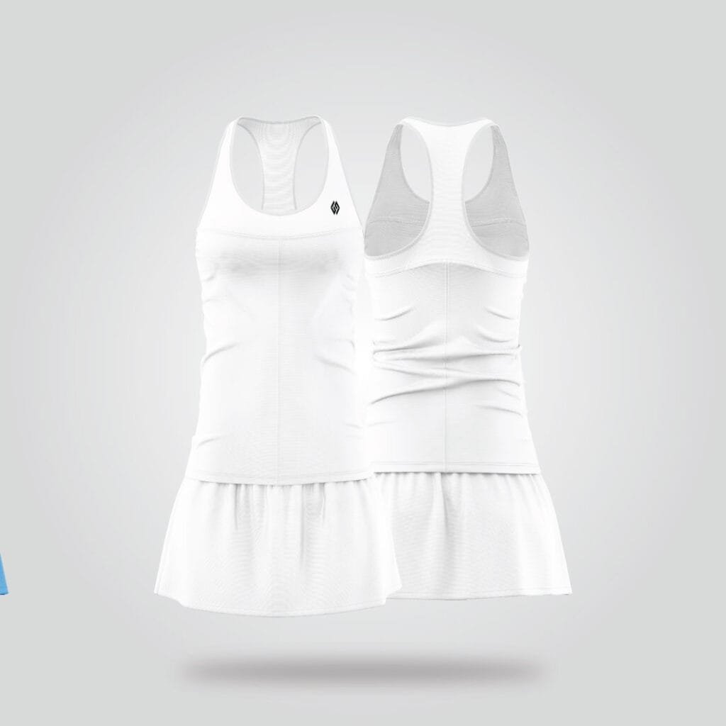 White Tennis Court Dress