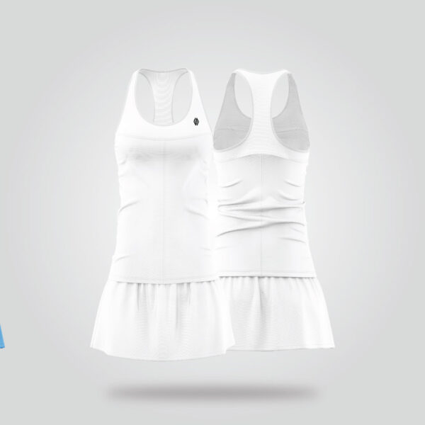 White Tennis Court Dress