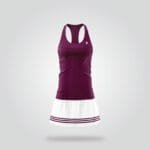 Maroon White Tennis Dress