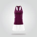 Maroon White Tennis Dress