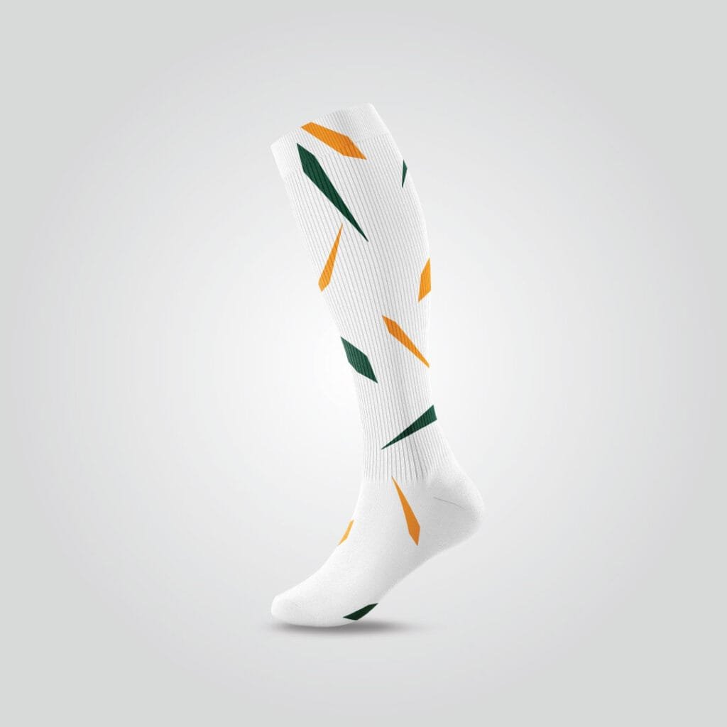 White Patterned Sports Socks