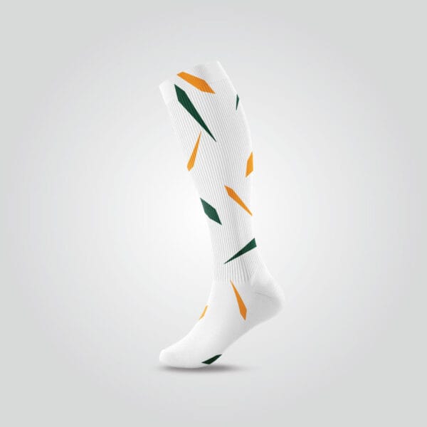 White Patterned Sports Socks