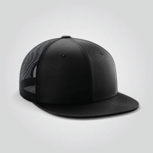 Black Mesh Snapback Cap