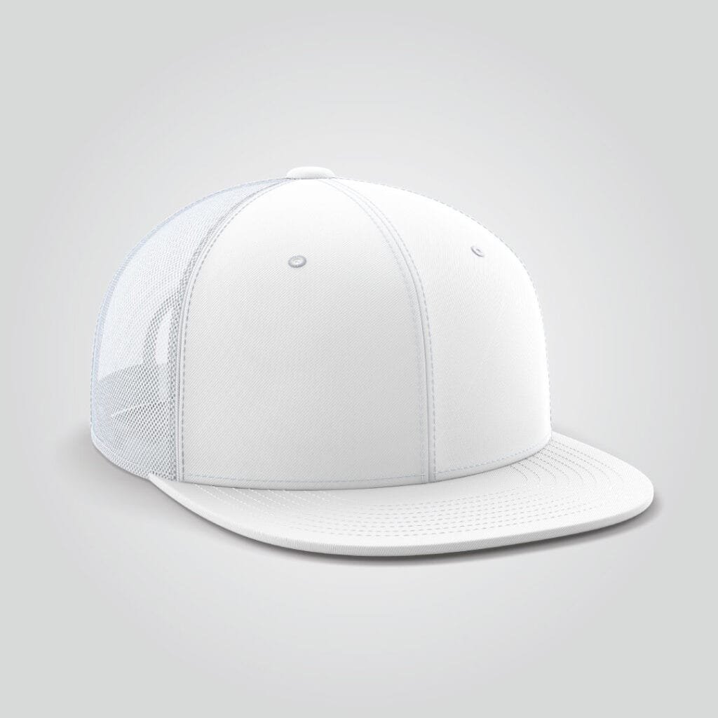 White Mesh Snapback Cap