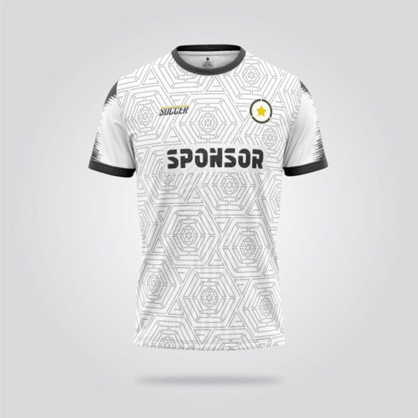 White Grey Soccer Jersey - Image 3