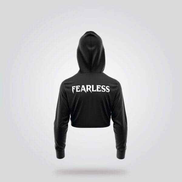 Black Cropped Hoodie - Image 3
