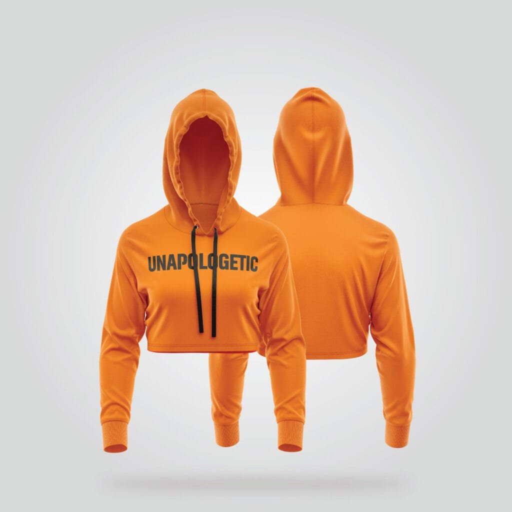 Orange Cropped Hoodie