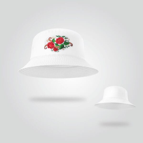 White Floral Bucket Hat