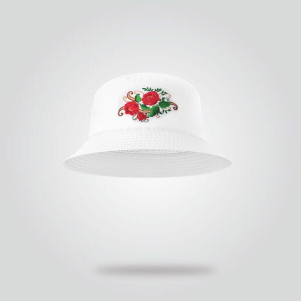 White Floral Bucket Hat - Image 2