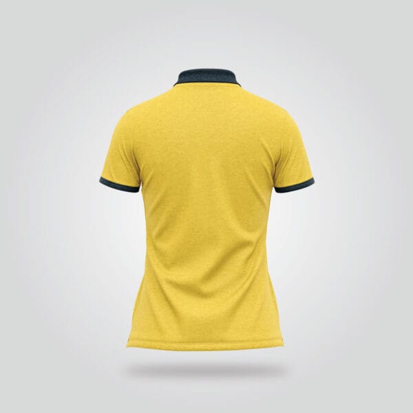 Women’s Half Sleeve Polo Shirt – Mustard & Charcoal - Image 4