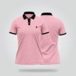 Women’s Half Sleeve Polo Shirt – Pink & Black