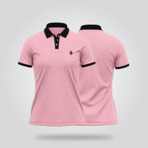 Women’s Half Sleeve Polo Shirt – Pink & Black