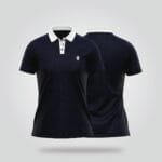 Women’s Half Sleeve Polo Shirt – Dark Navy & White