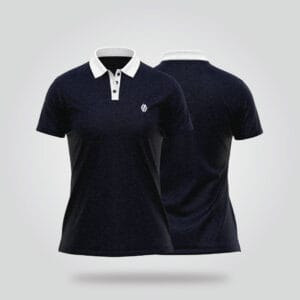 Women’s Half Sleeve Polo Shirt – Dark Navy & White
