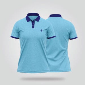 Women’s Half Sleeve Polo Shirt – Light Blue & Navy