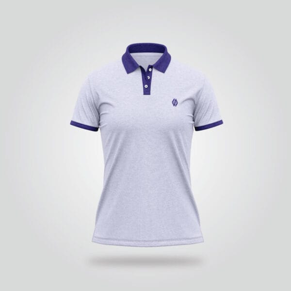 Women’s Half Sleeve Polo Shirt – Lavender Purple - Image 3