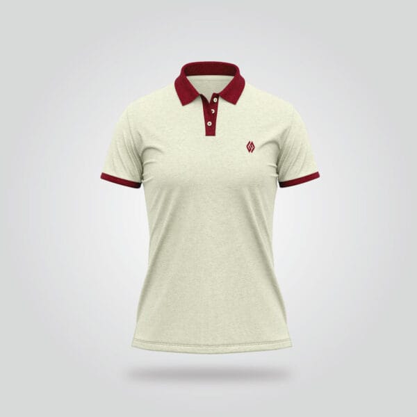 Women’s Half Sleeve Polo Shirt – Neutral Beige - Image 3