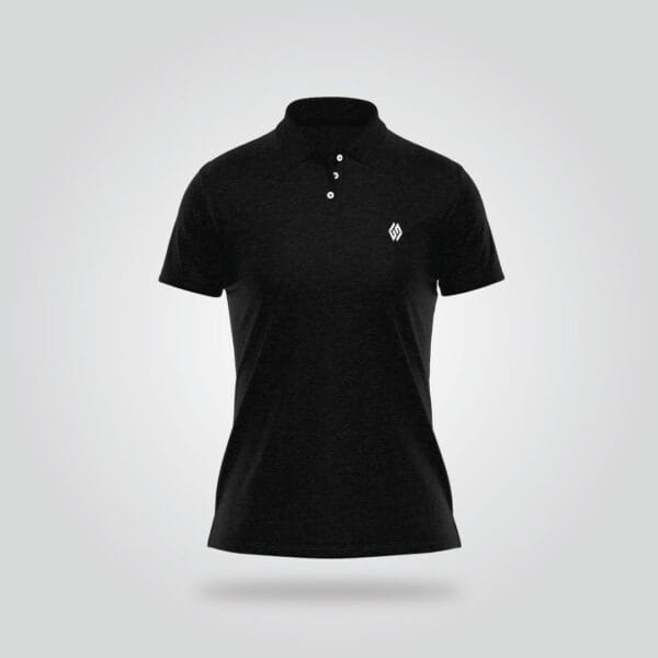 Women’s Half Sleeve Polo Shirt – Black - Image 4
