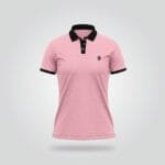 Women’s Half Sleeve Polo Shirt – Pink & Black