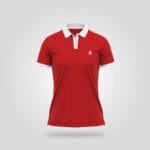Women’s Half Sleeve Polo Shirt – Red & White
