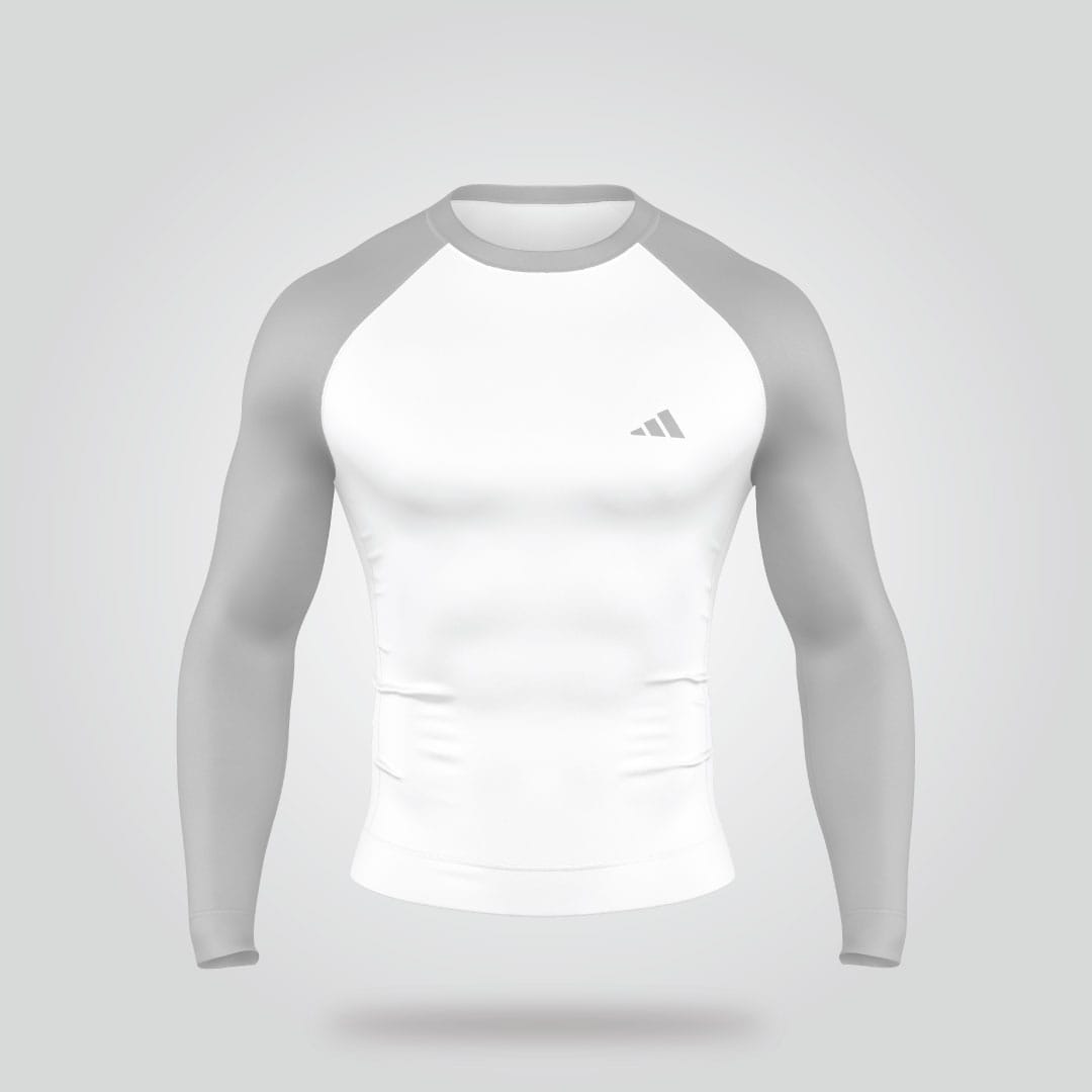 Grey & White Compression Shirt - Image 2