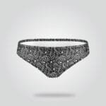 Elegant Black Floral Bikini Bottom
